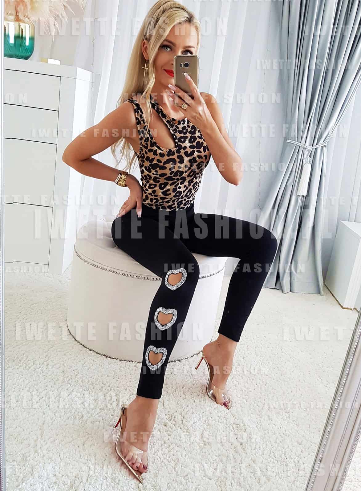 Legginsy Hearts Black - obrazek 2