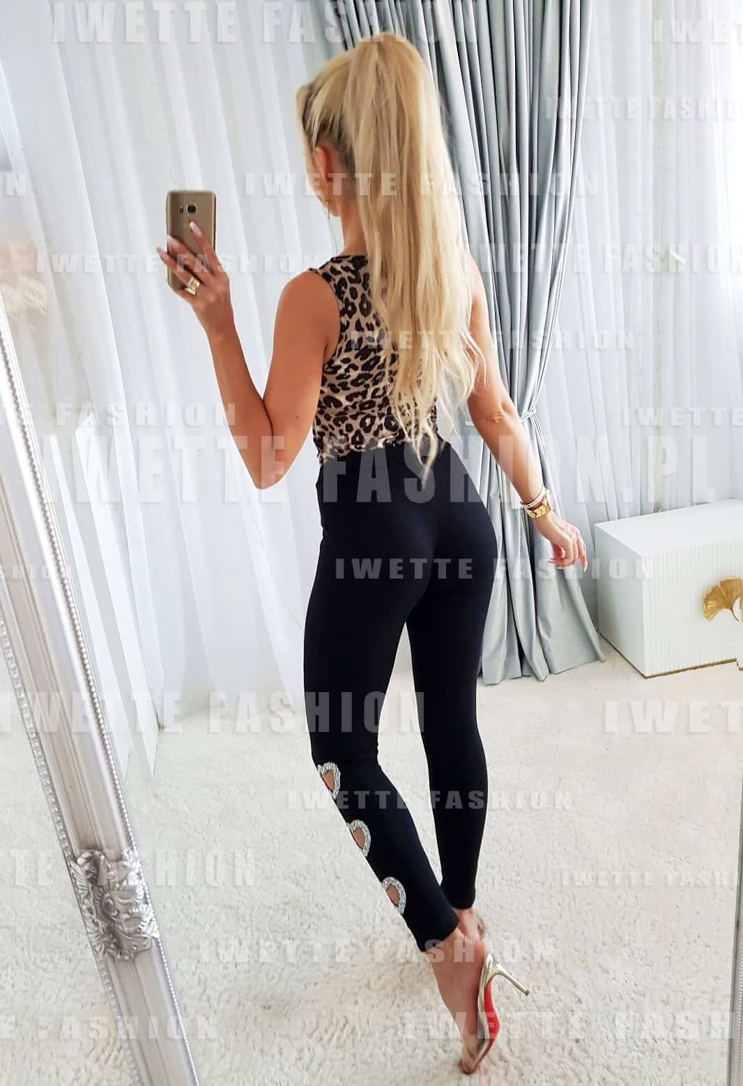 Legginsy Hearts Black - obrazek 3