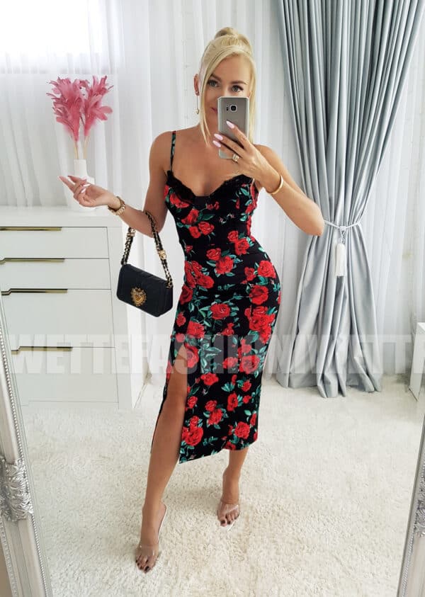 Sukienka Roses Czarna Różana - obrazek 3