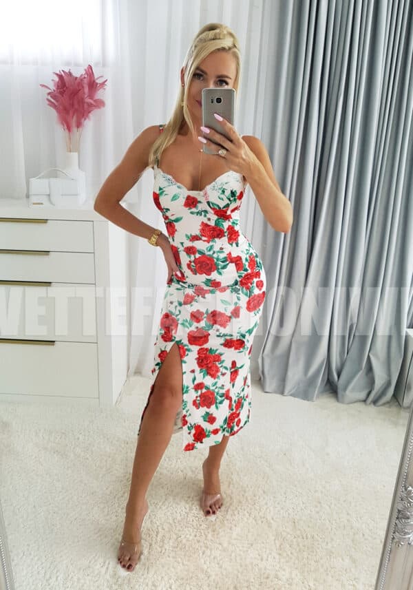 Sukienka Roses Biała Różana - obrazek 3