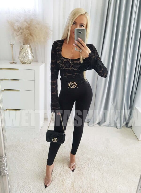 Legginsy Push Up Z Paskiem Diamond Czarny