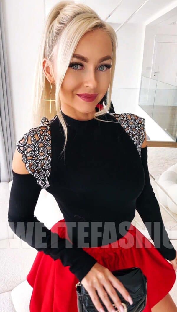 Bluzka Sally Czarna Cyrkonie - obrazek 2