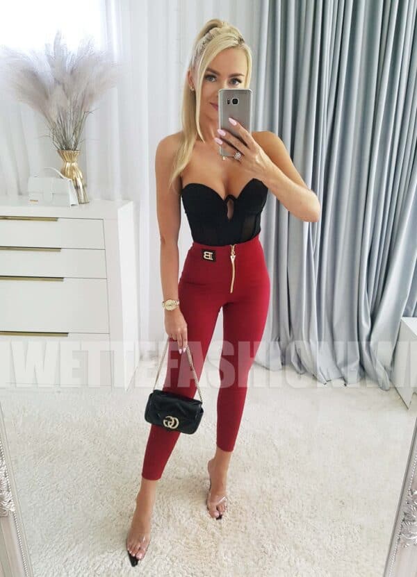 Legginsy Burgund Złoty Zamek Tatianna