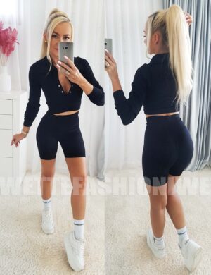Komplet Zuri Efekt Push-Up Top+ Leginsy Czarny