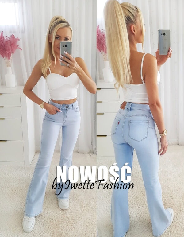 Spodnie Jeansy Dzwony Ros