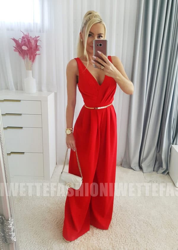 Kombinezon Elegancki Czerwony Milla - obrazek 3