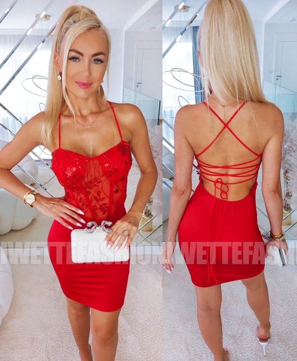 Sukienka Cekiny Lolita Czerwona