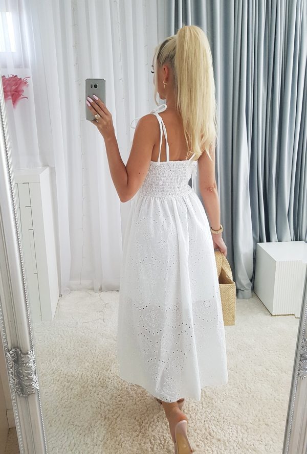 Sukienka Biała Ażur Tiffani - obrazek 3