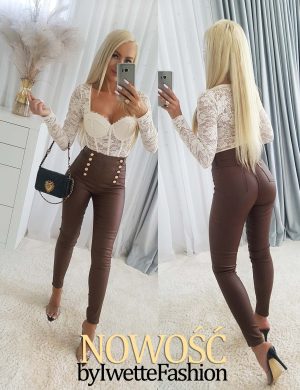 Spodnie Al'a Eko Skórka Ashley Czekolada - L
